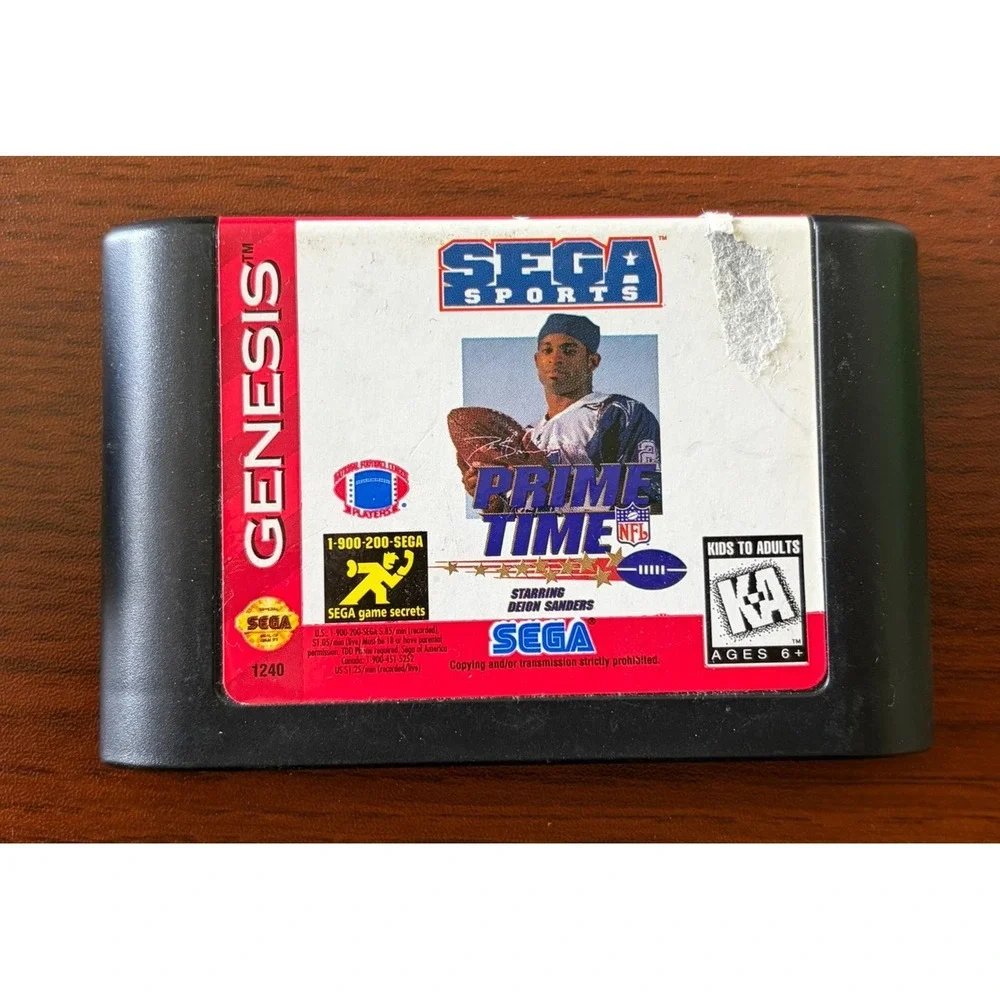 Deion Sanders Prime Time NFL Football Sega Genesis Cartridge Only Tested Works